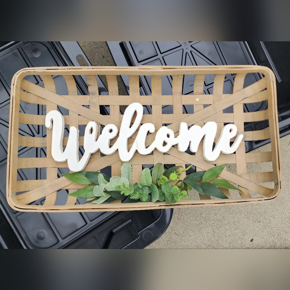 Welcome Sign with Greenery